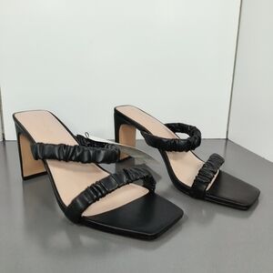 The Drop Square Toe Heels. Ainsley Black. Women's Size: 9.5